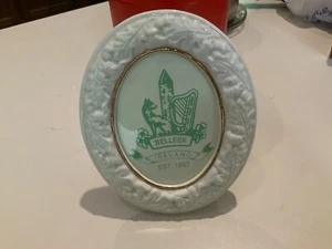 Signed Vintage Belleek Fine Parian China Oval Coral Picture Frame - Picture 1 of 3