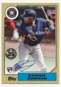 2022 Topps Update RONNIE DAWSON 1987 Topps Rookie Autograph Auto Astros/Reds RC - Picture 1 of 1