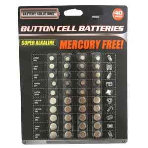 Button Cell Batteries 40 PC AG1 AG3 AG4 AG5 AG10 AG12 1.5 Volts Alkaline Coin !! - Picture 1 of 1
