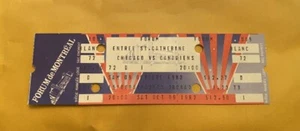 1982 MONTREAL CANADIENS vs BLACK HAWKS FULL TICKET - GUY LAFLEUR HAT TRICK - Picture 1 of 2