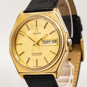 *RARE Octagon* Vintage OMEGA Seamaster Cal.1020 Automatic Gold Men's Watch Exc+5 - Picture 1 of 16