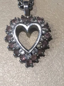 Vintage Estate Find Heart CZ Necklace - Picture 1 of 3