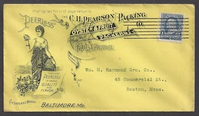 BALTIMORE, MD ~ C. H. PEARSON, , LIQUORS ~ ILLUS. ADV. COVER 1895 - Image 1 of 2