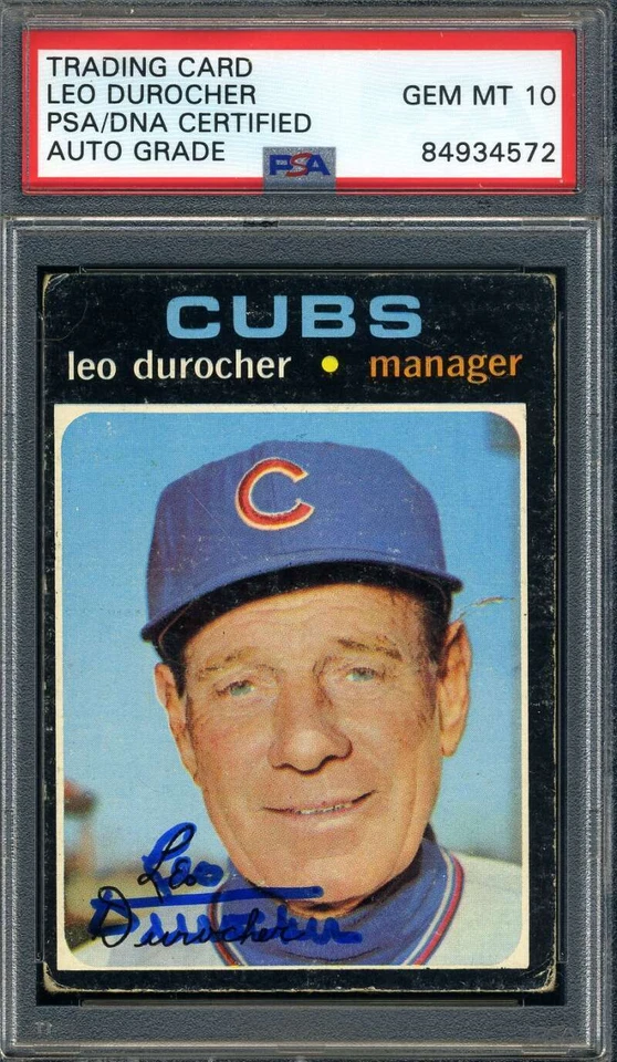 Leo Durocher Gem Mint 10 PSA DNA Signed 1971 Topps Autograph - Image 1 of 1
