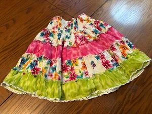 vtg the childrens place girls 6X 7 flower hawaiian theme skirt - Picture 1 of 3