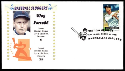 2006 Baseball Sluggers Hank Greenberg FDC Wes Ferrell Webcraft Cachet - Image 1 of 2