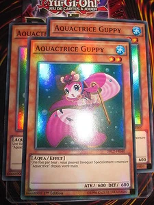 YU-GI-OH! SUPER RARE AQUATRICE GUPPY LOT DE 3 (PLAYSET) DRL2-FR040 NEUF - Picture 1 of 1