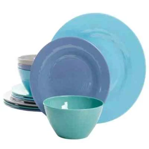 Gibson Home Brist 12 Piece Dinnerware Set in 4 Assorted Colors - Picture 1 of 2