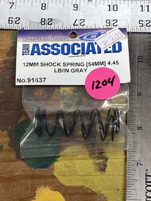 Team Associated 91637 12 mm Shock Spring: 54mm/4.45 lb/in Gray NIP USA SHIPPED - Image 1 of 3