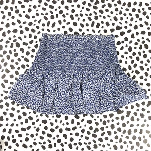 J.CREW CREWCUTS Girls' Smocked Blue Floral Cotton Voile Skirt MEDIUM BY169 - Picture 1 of 4