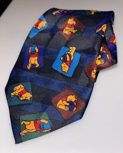 Disney Winnie the Pooh All Over Honeybee Pattern Disney Blue Classic Neck Tie - Picture 1 of 5