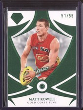 Matt Rowell 2023 Select AFL Gem Football Gem Emerald 51/55