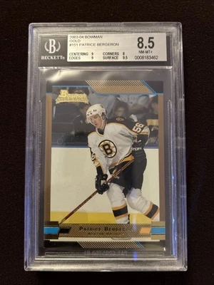 2003-04 Bowman Gold RC Rookie SP Patrice Bergeron #151 BGS 8,5 Foto 1 de 3