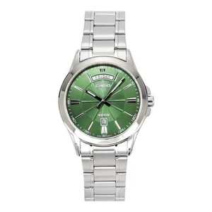 Reloj Casio MTP-1381D-3AV Hombre Esfera Verde Acero Inoxidable 50M Resistente al Agua - Imagen 1 de 3