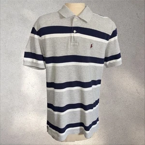 Polo Ralph Lauren - Boy's Grey Striped Polo Shirt - Size XL, Age 13-14 - Picture 1 of 5
