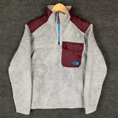 The North Face Mens 1/4 Zip Jacket Small Grey Groveland Sherpa Fleece Mock Neck - Image 1 of 4