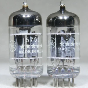Matched Pair GE 5751/12AX7/ECC83 Five Star Triple Mica O-Getter USA Very Strong - Picture 1 of 14