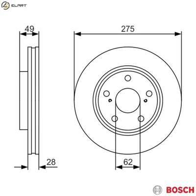 2x BRAKE DISC 0 986 479 R58 FOR TOYOTA 2AZ-FE 2.4L 4cyl CAMRY1MZ-FE 3.0L 6cyl - Image 1 of 4