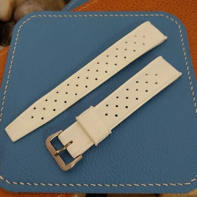 Long 19mm Tropic Swiss Diver White Skindiver Unused 1970s Vintage Watch Band - Photo 1/4