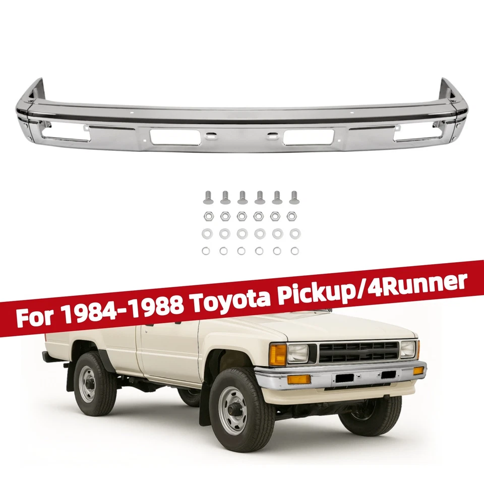 NEW Chrome Front Bumper Face Bar For Toyota 4Runner Pickup 1984-1988 5210189101 Foto 1 de 4