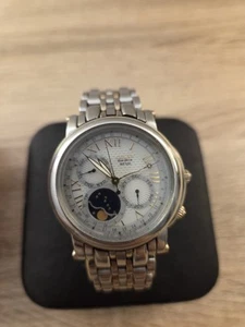 Citizen AP1015-57A Eco Drive Moon Phase 8651 Caliber Two-Tone Rare Men's Watch - Picture 1 of 21