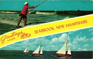 Vintage Greetings From Seabrook New Hampshire Postcard - Picture 1 of 2