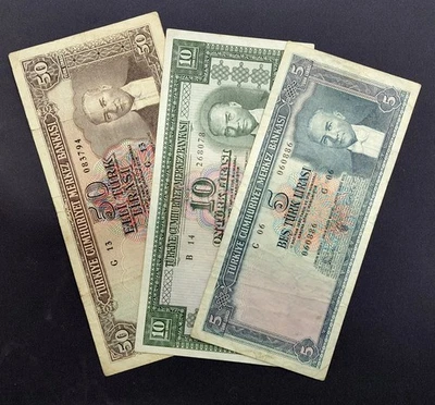 Turkey Banknote 5, 10 & 50 Lira (Lot 3 pieces) - Image 1 of 4