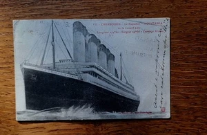 White Star Line Titanic or Olympic at speed name error original postcard c1914 - Imagen 1 de 2