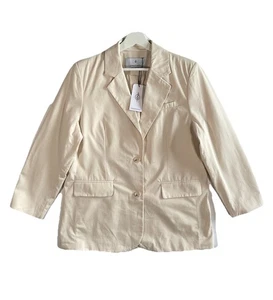 Giacca blazer donna Stradivarius taglia S beige misto cotone leggero NUOVO - Foto 1 di 12