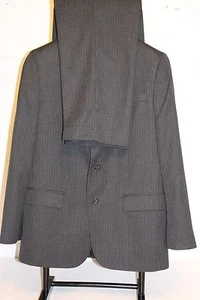 Merona Classic Vented 42R Men's Gray Stripes Suit Pants W36X31L Made in India - Picture 1 of 11