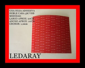 HOJA LAMINA 3M VHB™ ADHESIVA DOBLE CARA/LARGO:20CM X ANCHO:20CM X GROSOR:1,1mm - Imagen 1 de 2