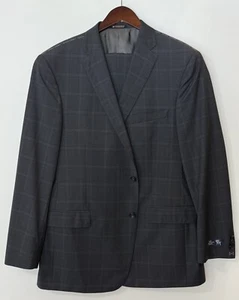 Hart Schaffner Marx New York Fit Plaids Gray Suit Size 46 R #261 - Picture 1 of 9