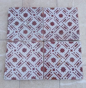 4 Antiche Mattonelle Riggiole in Maiolica - Foto 1 di 2