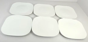 Fitz & Floyd NEVAEH WHITE Salad Lunch Plates Set 6 Smooth Soft Square Bone China - Bild 1 von 5
