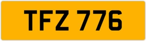 TFZ 776 T 3x3 DATELESS PRIVATE NUMBER PLATE TOM TONY TEL TOD TODD TAM TAJ TRACE - Picture 1 of 1