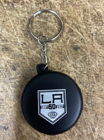 NHL LA Los Angeles KINGS HOCKEY PUCK KEYCHAIN 50th Anniversary Cover