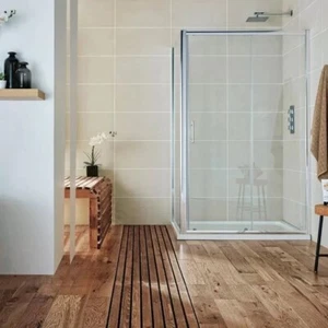 1000mm Sliding Shower Door Chrome Bathroom Glass Walk-in Scudo Modern 100cm 1m - Picture 1 of 1