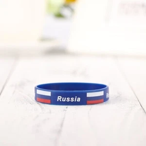 RUSSIA Bracelet Wristband Silicone Rubber National Country Flag Unisex Sport F - Picture 1 of 6