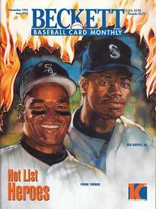 KEN GRIFFEY JR.& SR.,MICKEY MANTLE BECKETT BASEBALL CARD MAGAZINE NOVEMBER 1994 - Picture 1 of 2