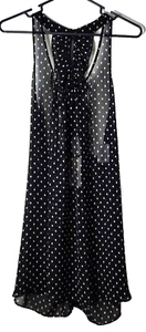 In Bloom Jonquil Lingerie Dress Womens M Black Polka Dot Sheer Dark Romantic NWT - Picture 1 of 9