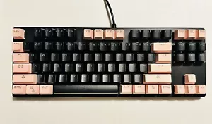 Black/Pink Gaming Keyboard Custom Key Caps RGB LED Rainbow Backlit K550 NEW - Picture 1 of 2