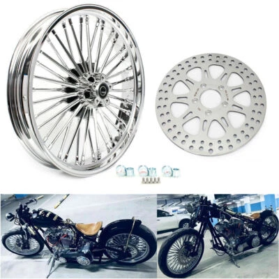 Heritage Softail Fatboy FLSTC 21X3.5 Fat Spoke Wheel Front Rim Rotor for Harley - Image 1 of 4