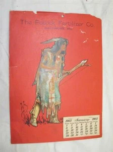 Antiker Pollock Fertilizer Co Baltimore MD 1905 Kalender Werbung Anzeige unbenutzt - Bild 1 von 5