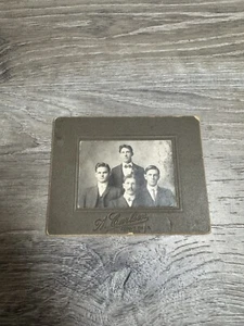 antique photograph Cabinet Card Group Of Young Men Fergus Falls Minnesota Bin B - Picture 1 of 2