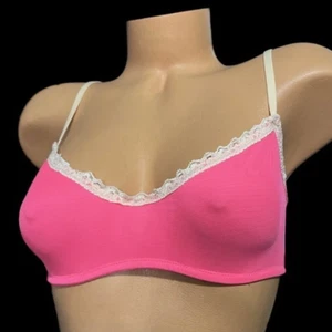 Victorias Secret PINK Scoop Demi Mesh Lace Trim Unlined Underwire Bra 34C Pink - Picture 1 of 8