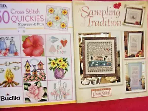 2 LEISURE ARTS/BUCILLA CROSS STITCH PATTERNS BOOKS 60 PGS SEE DESCRIPTION - Picture 1 of 4