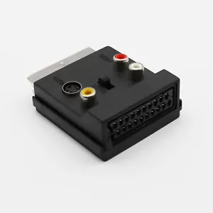 1pcs Switchable SCART Male to Female S-Video 3 RCA Audio Adapter Converter Black - Picture 1 of 8