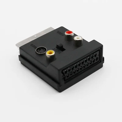 1x RGB Scart Male to 3x RCA Female + S-Video AV TV Audio Cable Converter Adapter - Image 1 of 4