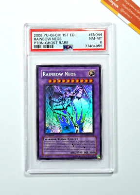 Yu-Gi-Oh! PSA 8 Rainbow Neos Ghost Rare PTDN-EN044 First Edition 2008 English - Immagine 1 di 4