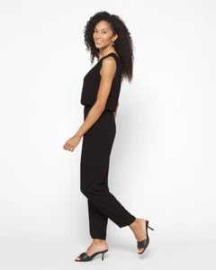 DKNY Womens- Black- Liv One shoulder crepe jumpsuit P2FZ7N64 SMALL- Stitch Fix - Picture 1 of 5